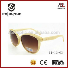 Glänzende beige marbre color acetate frame fashion sunglasses